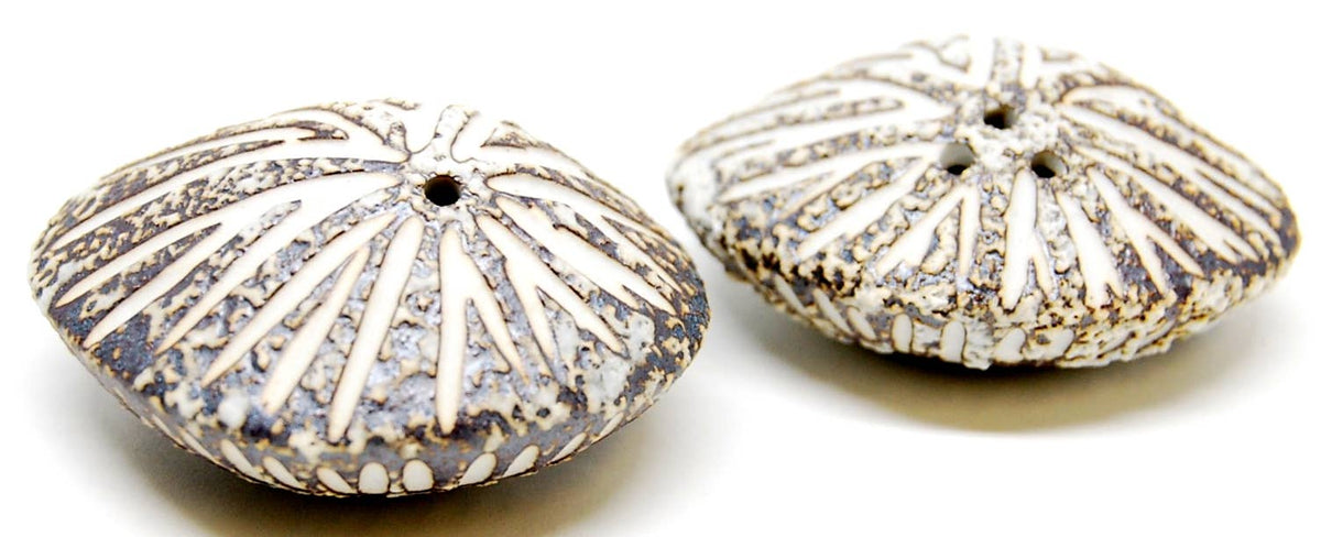 SP072W16 Sea Shell Handcrafted Porcelain Salt and Pepper Shaker Set