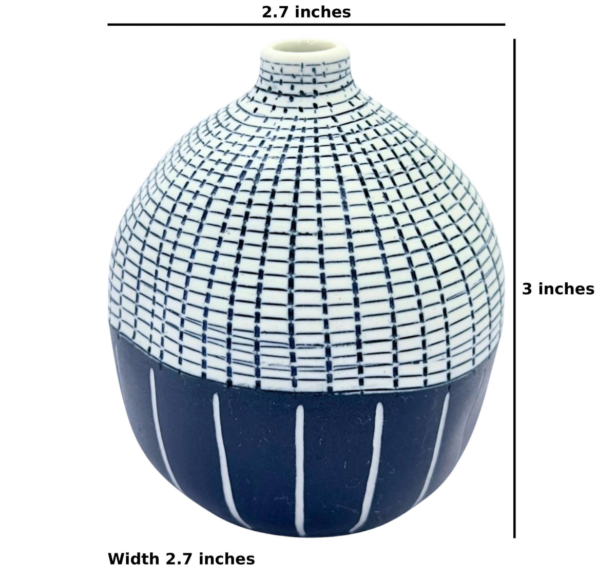 1415W71MIXBLUE GUGU SAG S-Handcrafted Porcelain Bud Vase