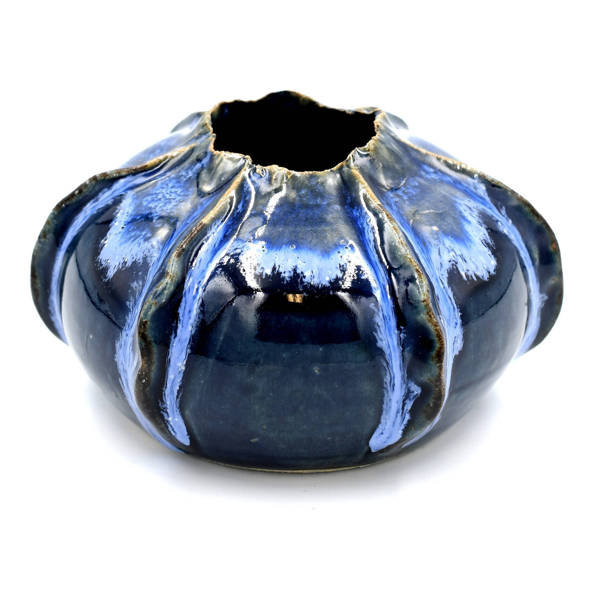 Small Rose Apple Vase with Blue Effect