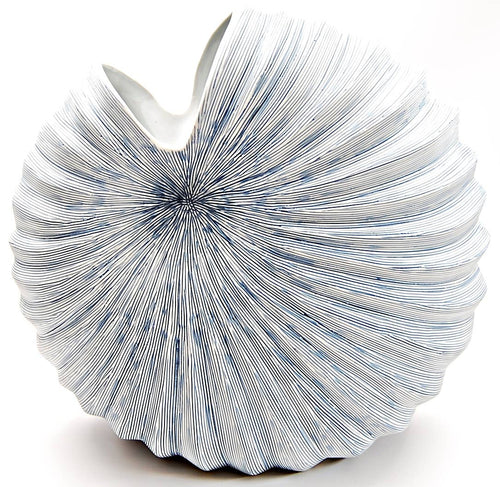 1278W27 Palm L-Handcrafted Porcelain Vase