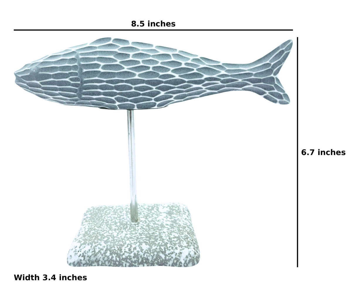 D040BLUESN5 ADRIANS S-Fish Porcelain Ceramic Sculpture
