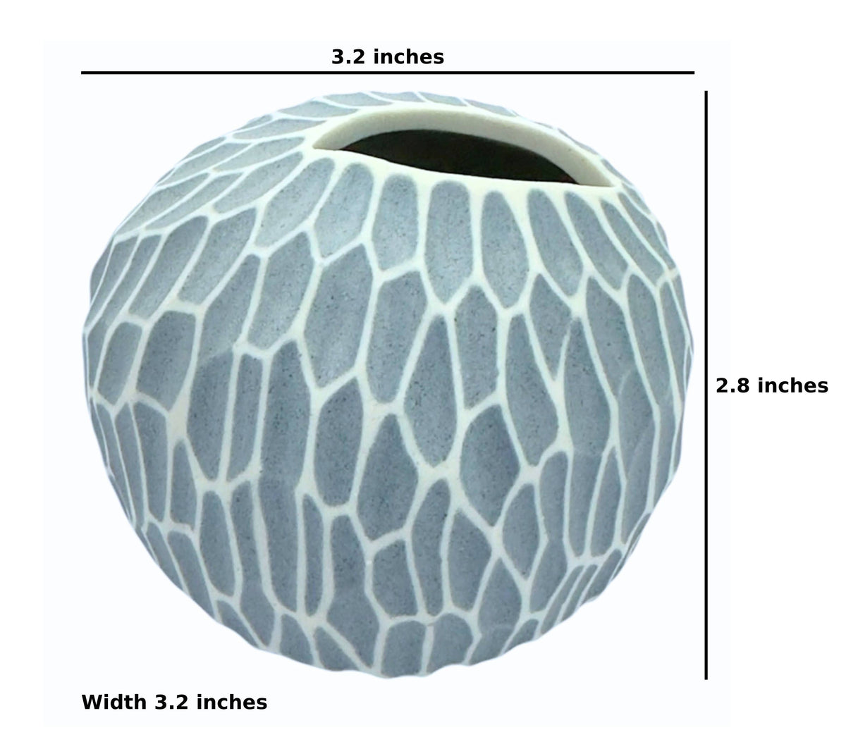 157BLUESN5 PEBBLE L-Handcrafted Porcelain Bud Vase