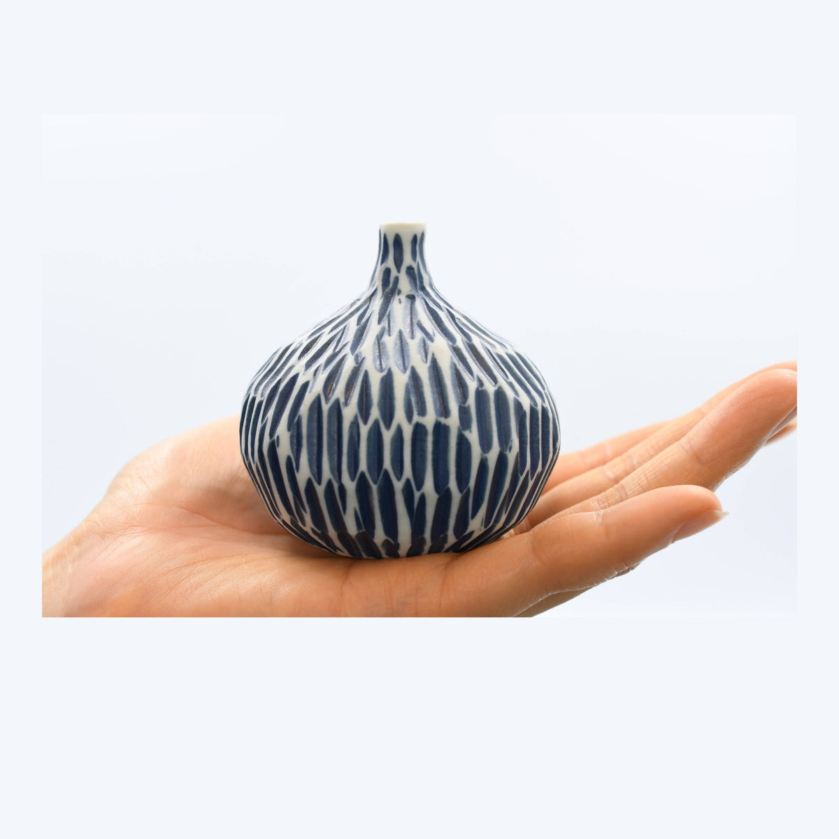 192W18BLUE CONGO TINY S-Handcrafted Porcelain Bud Vase