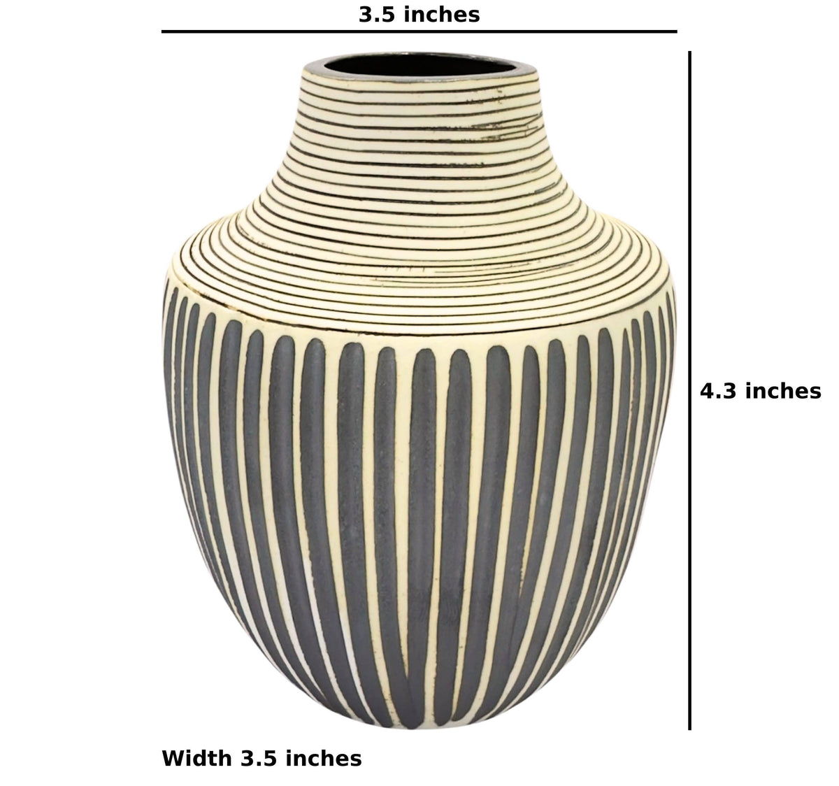 1574W12 INCA MINI S-Handcrafted Porcelain Vase