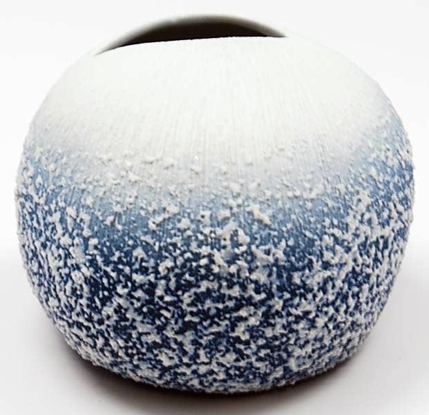 157SF9BLUE PEBBLE L-Handcrafted Porcelain Bud Vase
