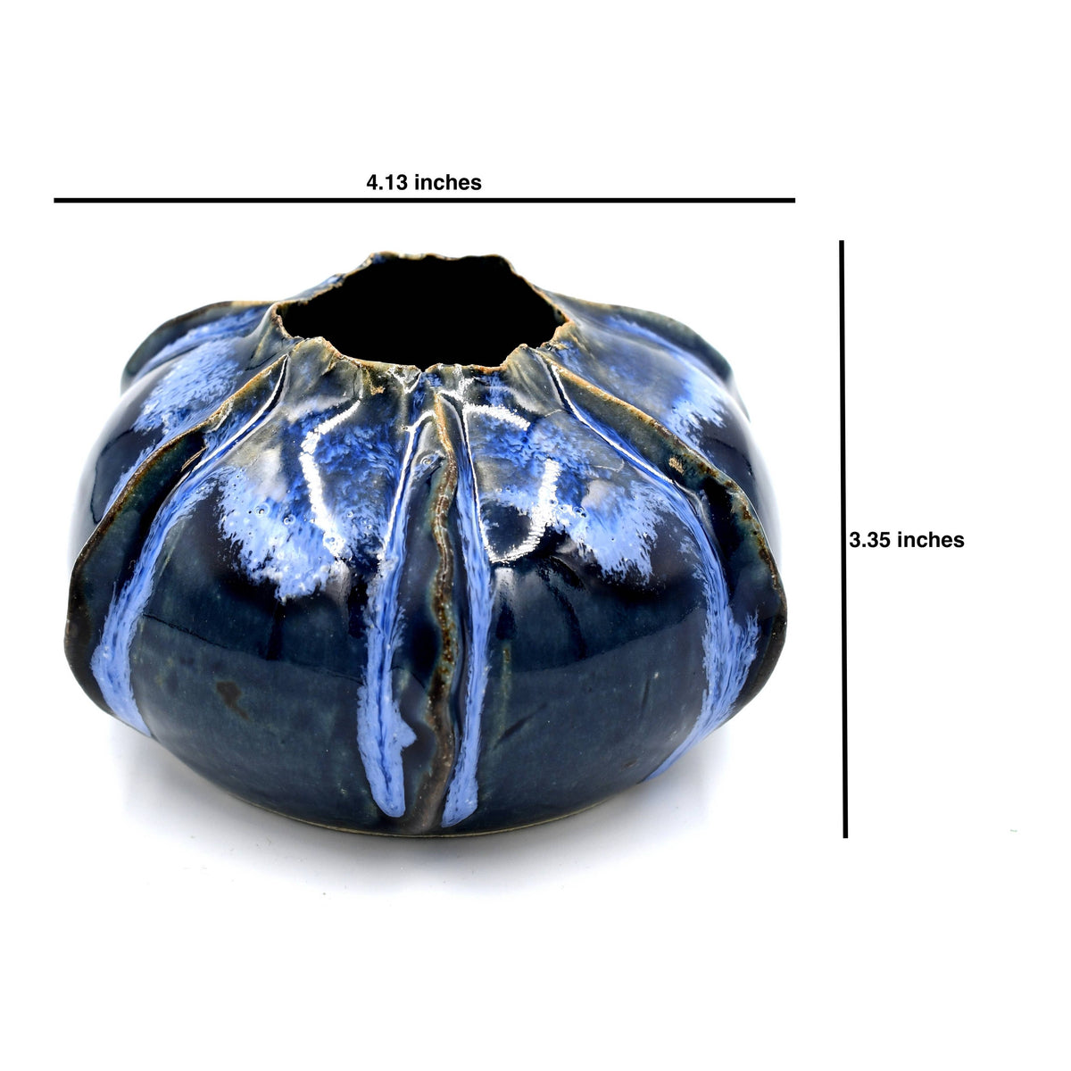 Small Rose Apple Vase with Blue Effect