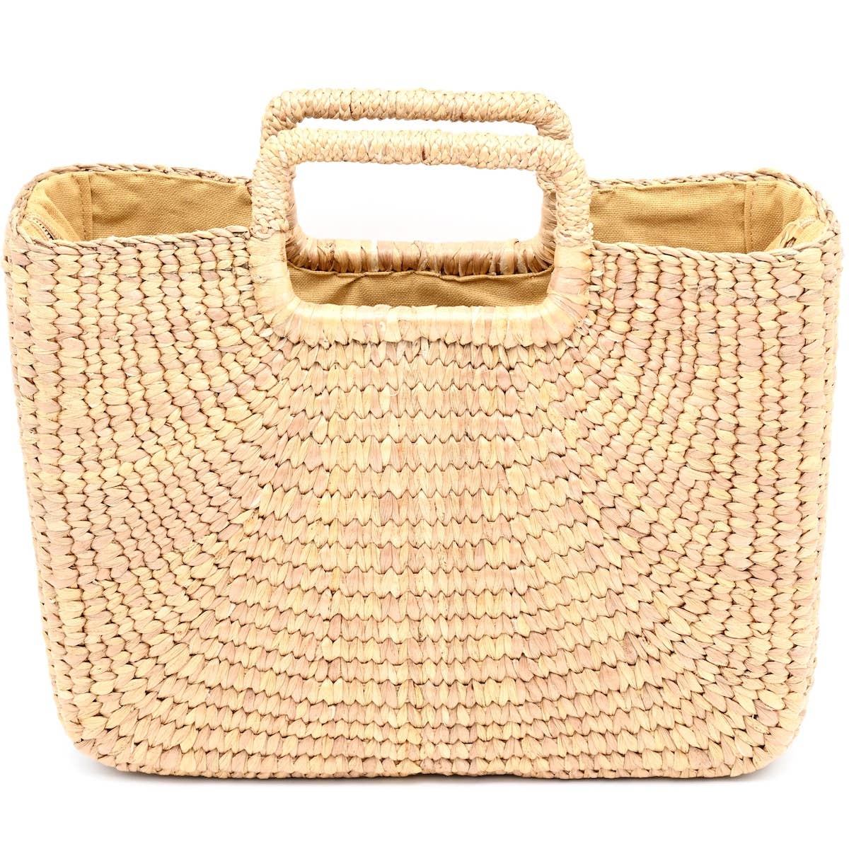LIN6L1 Square tote bag handwoven-natural color