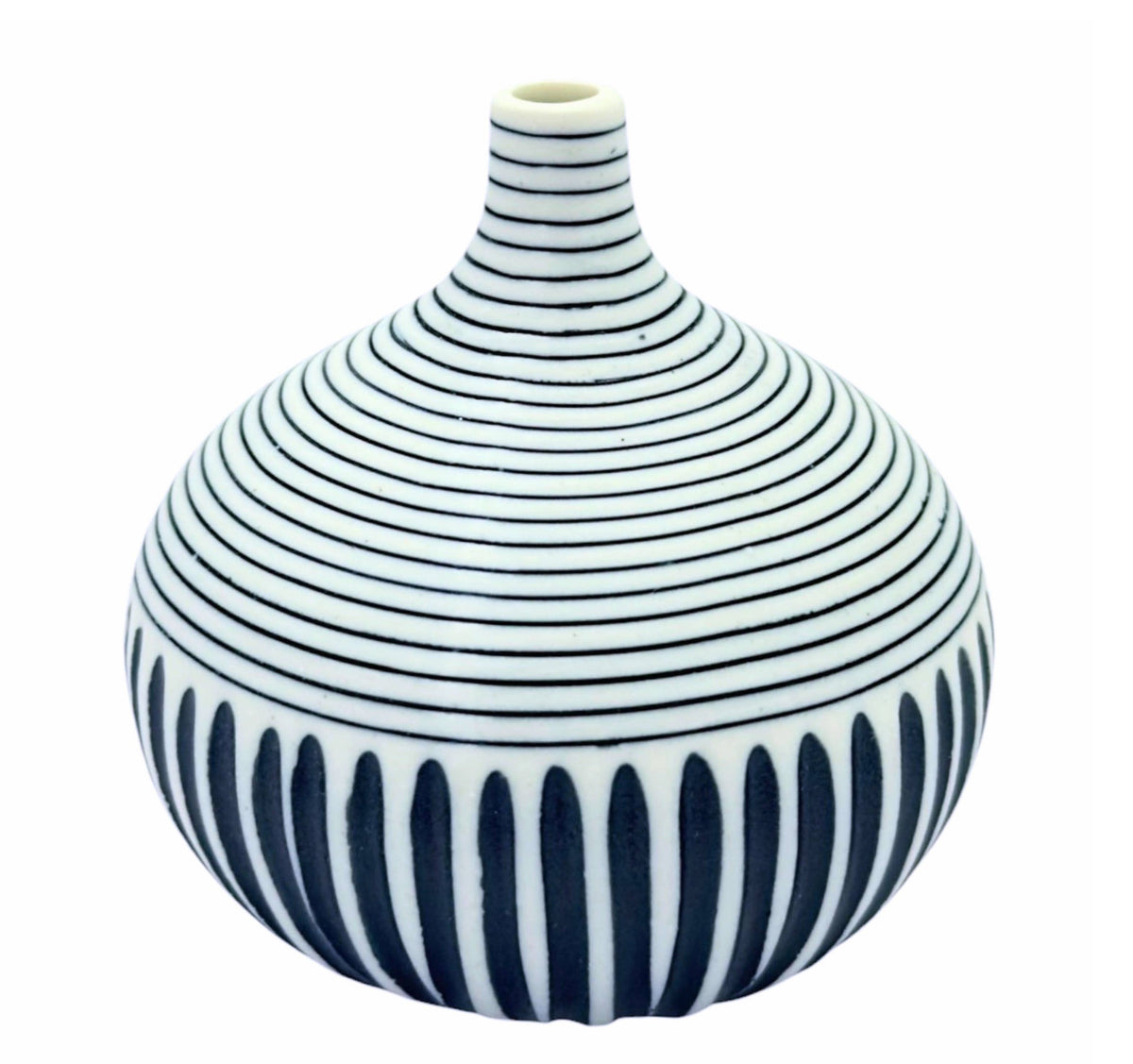 192W12BLUE CONGO TINY S-Handcrafted Porcelain Bud Vase