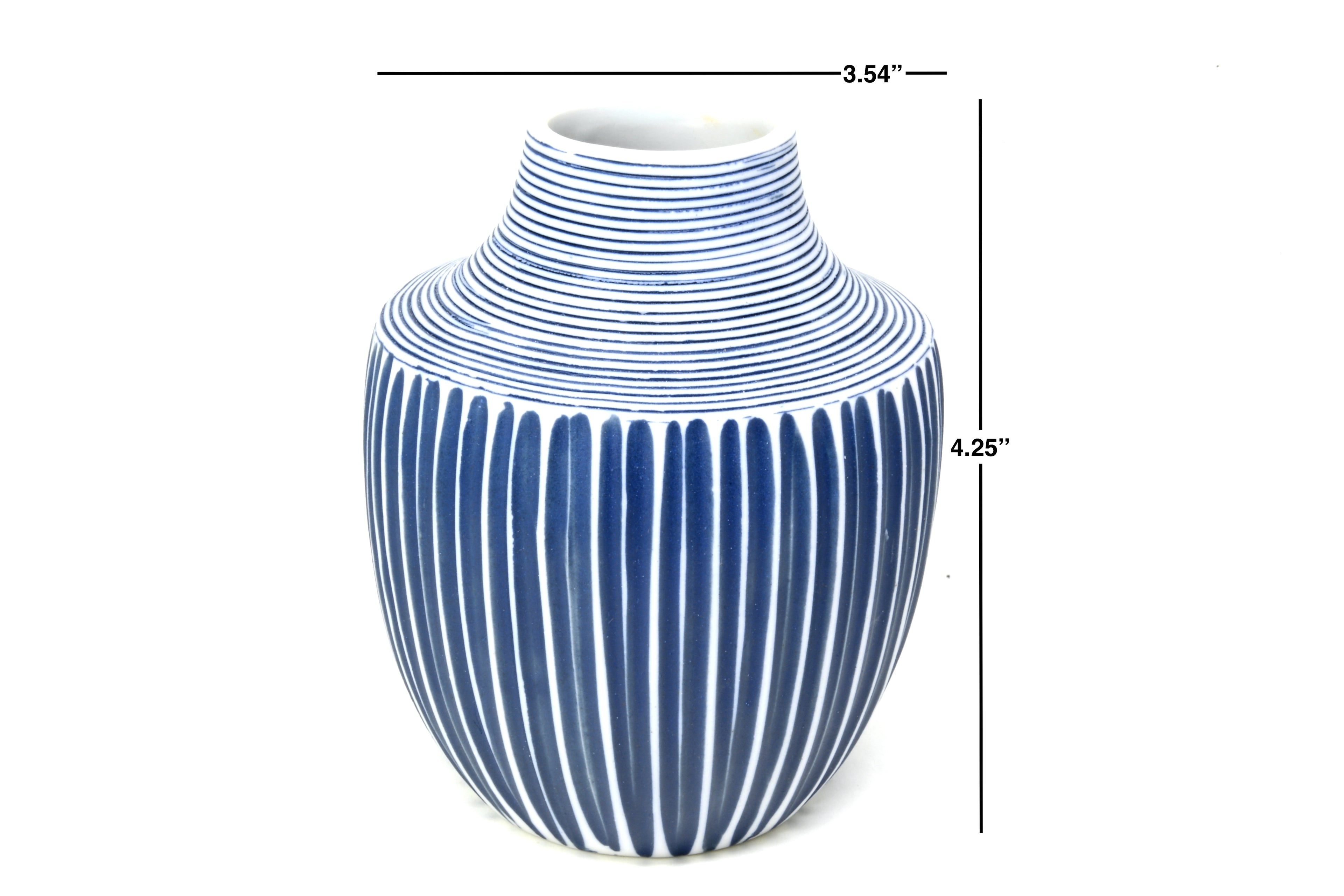 1574W12BLUE INCA MINI S-Handcrafted Porcelain Vase