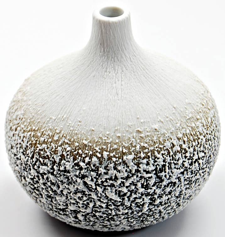 524SF9GREEN CONGO TINY L-Handcrafted Porcelain Bud Vase