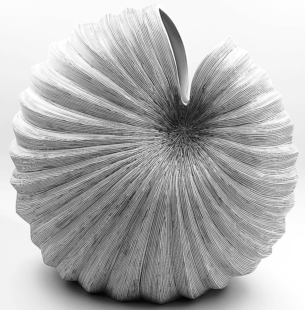 1278W7 Palm L-Handcrafted Porcelain Vase