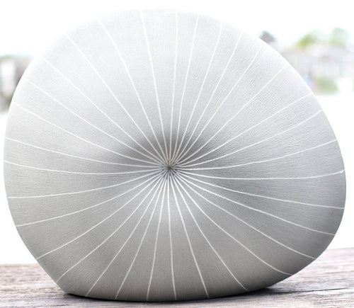 1011GREY17 DIVA ROUND S-Handcrafted Porcelain Vase