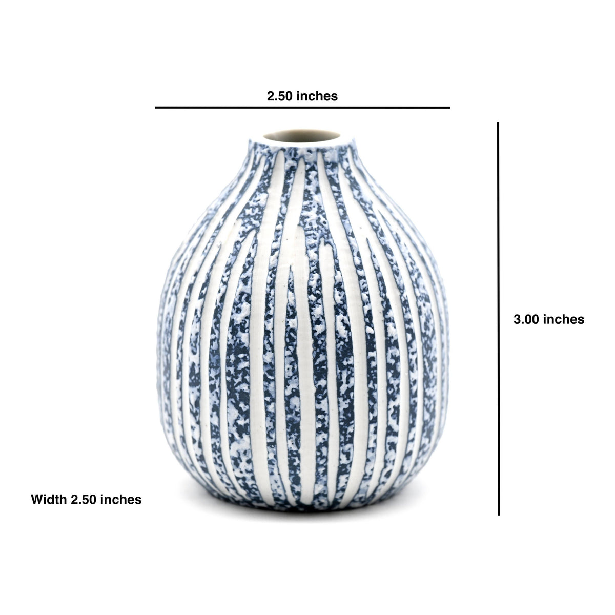 432W16BLUE ADAM MINI M - Handcrafted Porcelain Bud Vase