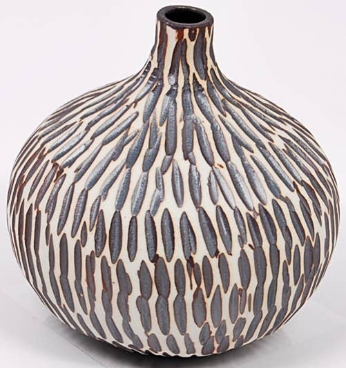 524W18 CONGO TINY L-Handcrafted Porcelain Bud Vase