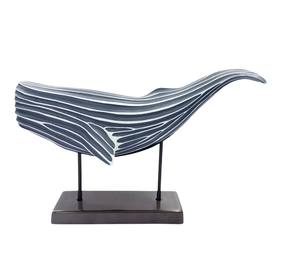 D547BL6 WHALE ON STAND Porcelain Ceramic Sculpture Ornament