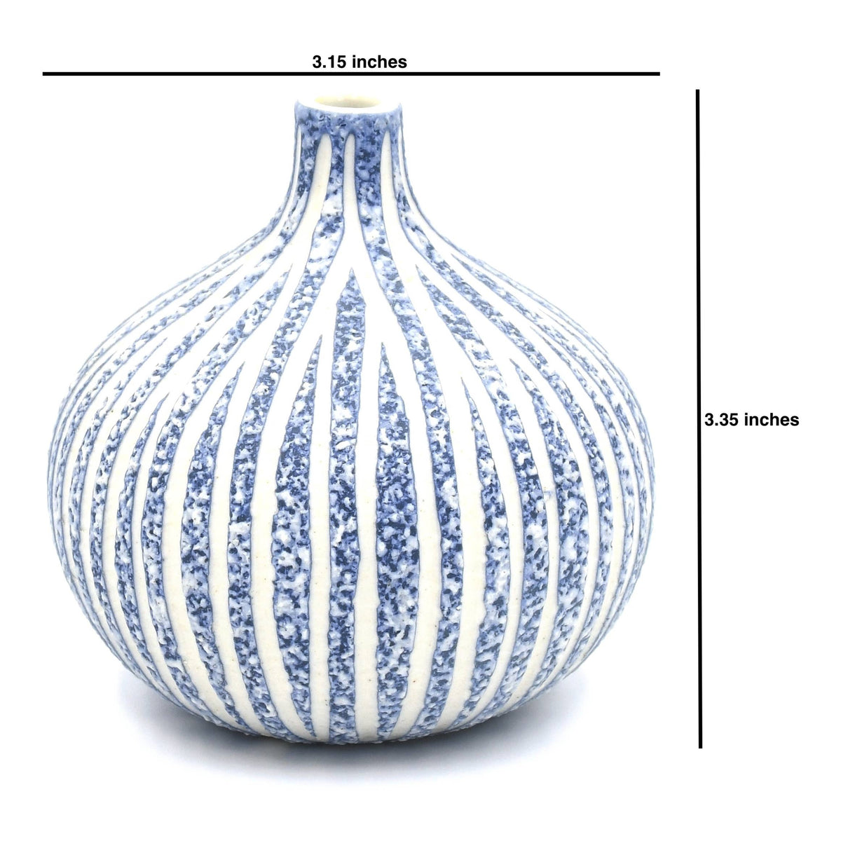 524W16BLUE CONGO TINY L-Handcrafted Porcelain Bud Vase