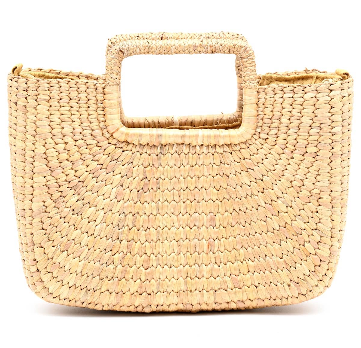 LIN6M1 Square tote bag handwoven-natural color
