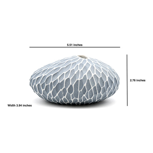 1142BLUESN5 PEBBLE MX-Handcrafted Porcelain Bud Vase