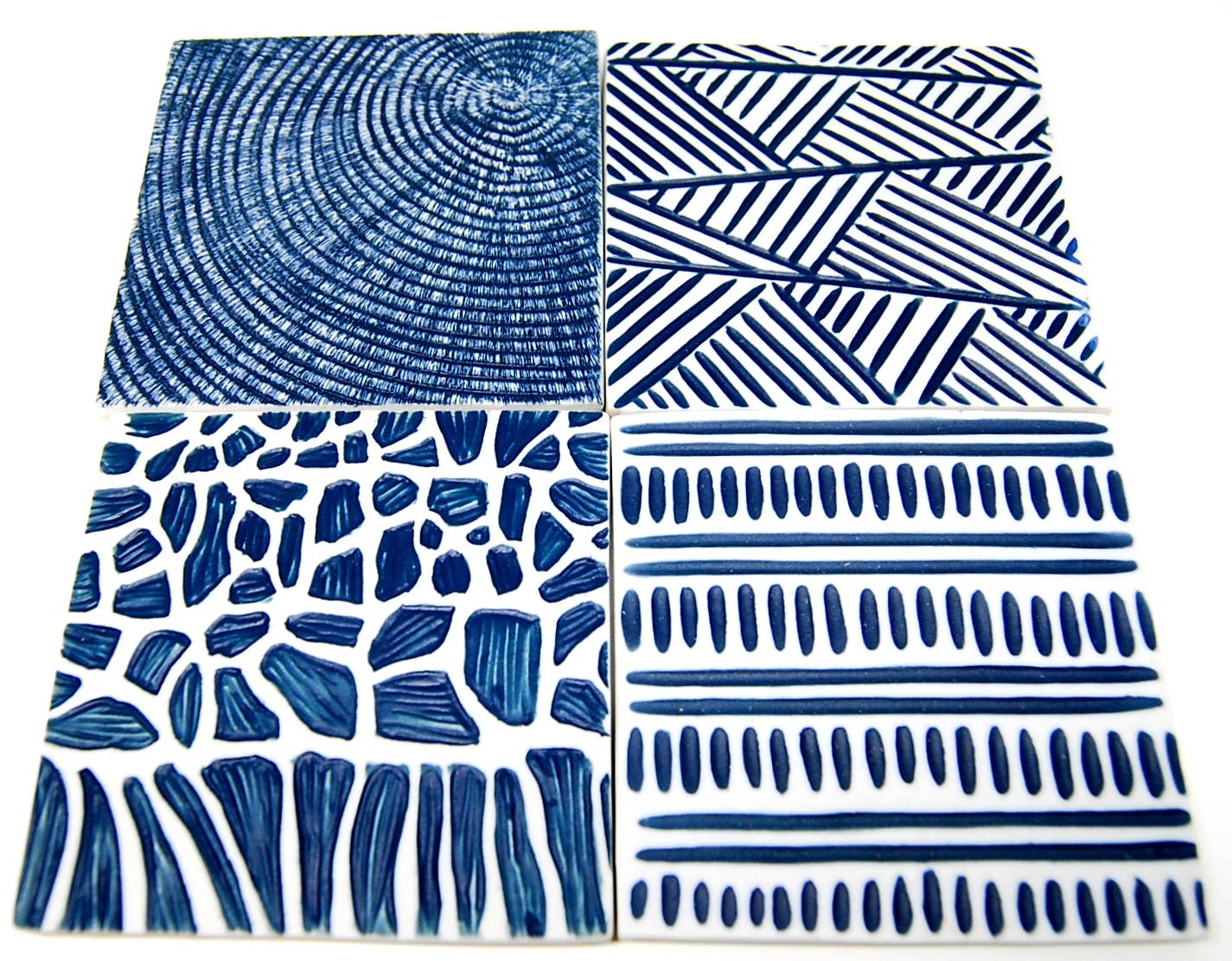 Coaster Ocean set Coaster Square Slab - Ocean-set of 4
