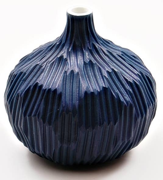 524BL7 CONGO TINY L-Handcrafted Porcelain Bud Vase
