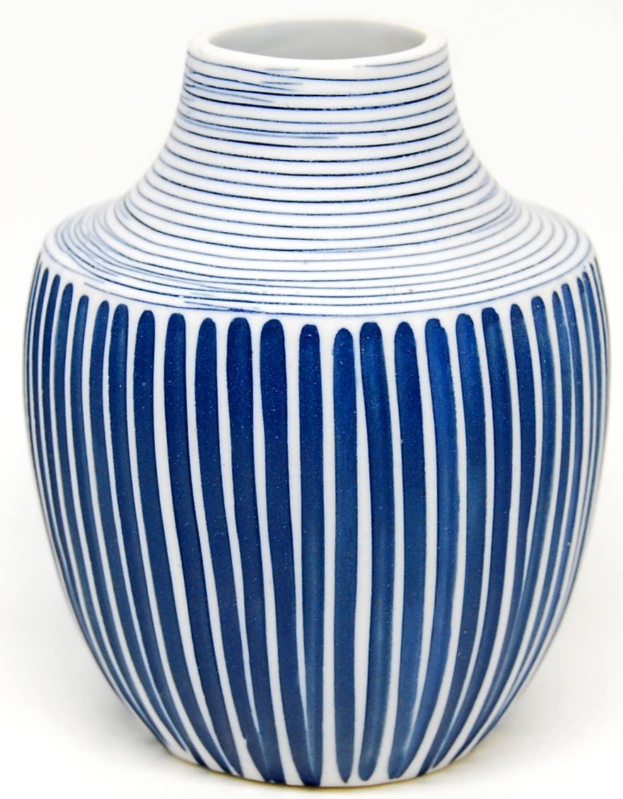 1574W12BLUE INCA MINI S-Handcrafted Porcelain Vase